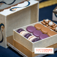 La bûche coffrets de Noël en trompe l'œil de Ladurée 2024 par Julien Alvarez et les créations de fête -  macarons