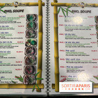 Pho Bom, le restaurant vietnamien, temple du pho et des nouilles Paris 13e -carte - menu - tarifs - prix