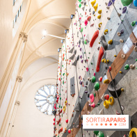 Climbing District Sèvres-Lecourbe, la salle d'escalade dans l'ancienne église Sainte-Rita dans le 15e