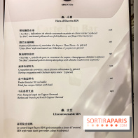SENsation restaurant Paris 11e par Samuel Lee - carte - menu