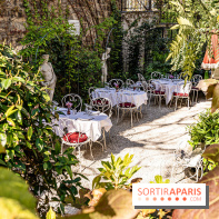 Terrasse de l'Hôtel Particulier, le jardin verdoyant au cœur de Montmartre - photo - A7C06396 HDR