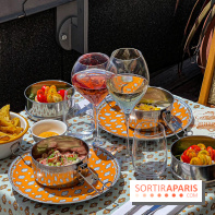 La terrasse estivale du Printemps Haussmann 2025 avec vue sur Paris et la Tour Eiffel  - image00041