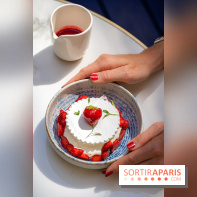 Maison Delano restaurant et terrasse cachée Paris 8e - dessert de fraises