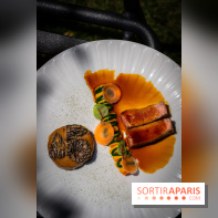 Restaurant Papylles à Bois-le-Roi - les photos - Veau du Cantal de Didier Puech En trois services, légumes de la ferme des Gogottes