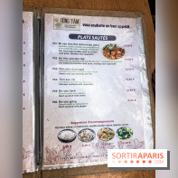 Dong Tam restaurant vietnamien Paris 13e - carte - menu