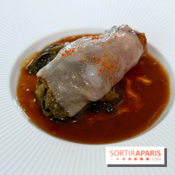 Geoélia - Sucrine braisée, jus de homard, sauce Grand Veneur