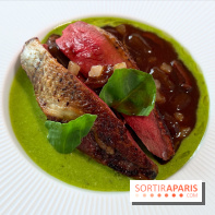 Geoélia - Pigeon rôti, gnocchi aubergine, velouté oseille