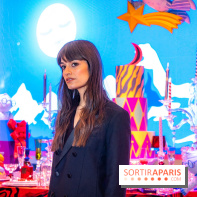 Vitrines et sapin de Noël des Galeries Lafayettes avec Clara Luciani - photos