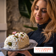 Bûche de Noël Paris-Brest pistache et tropicale de Nour Kandler - Lalla Coffee - A7C02406