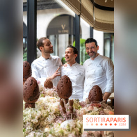 L'Oeuf de Pâques floral du George V Paris 2026 par Michael Bartocetti - les photos  - chefs - Michael Bartocetti, William Renaud, Guillaume Cabrol