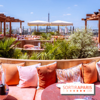 La terrasse en rooftop du Kinugawa à l'hôtel Sax Paris 7e