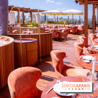 La terrasse en rooftop du Kinugawa à l'hôtel Sax Paris 7e