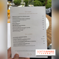 La terrasse jardin du Sax Hotel avec piscine - carte - menu