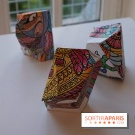 Aux frontières de l'imaginaire : Boîtes pliées colorées en papier