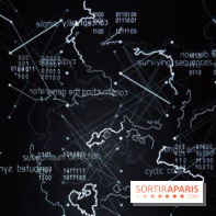 Tania LE GOFF , Proakis’s Map #3, 2011, feutre et crayon sur papier noir, 50 x 65 cm