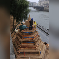Le Château de sable Disney à Paris Plages, château de la belle au bois dormant, inauguration
