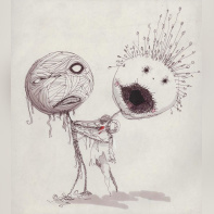 Tim Burton (American, b. 1958) Untitled (The Melancholy Death of Oyster Boy and Other Stories). 1982–1984 Ink, marker and colored pencil on paper 10 x 9" (25.4 x 22.9 cm) Private collection © 2011 Tim Burton