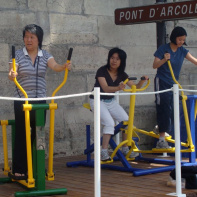 Espace fitness à Paris plage, sur les bords de Seine