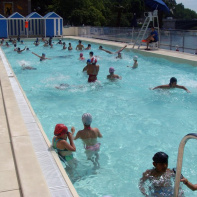 L'espace piscine, à Paris plage, sur les bords de Seine