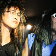 soirée, skyboard, rock band, étoile