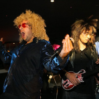 soirée, skyboard, rock band, étoile