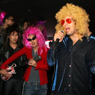 soirée, skyboard, rock band, étoile