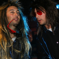 soirée, skyboard, rock band, étoile