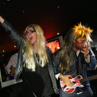 soirée, skyboard, rock band, étoile