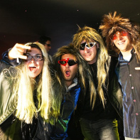 soirée, skyboard, rock band, étoile