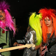 soirée, skyboard, rock band, étoile