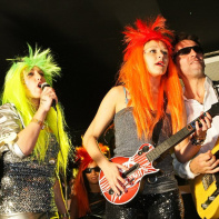 soirée, skyboard, rock band, étoile