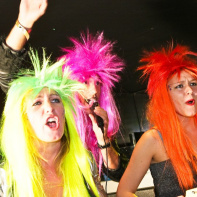 soirée, skyboard, rock band, étoile