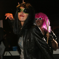 soirée, skyboard, rock band, étoile