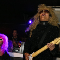 soirée, skyboard, rock band, étoile