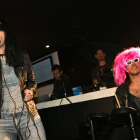 soirée, skyboard, rock band, étoile