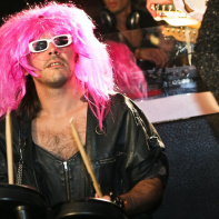 soirée, skyboard, rock band, étoile