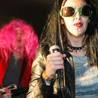 soirée, skyboard, rock band, étoile