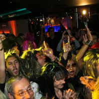 soirée, skyboard, rock band, étoile