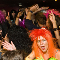 soirée, skyboard, rock band, étoile