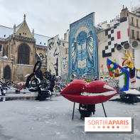La Neige à Paris - fontaine Stravinsky
