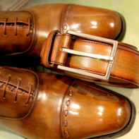 Patine 5 Maroons sur ceinture et souliers de luxe by JMLEGAZEL