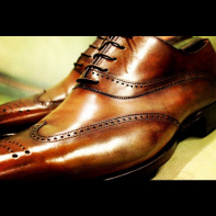 Richelieu de la collection JMLEGAZEL, patine Red Gold