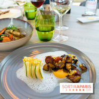 La City :  lotte pochée au bouillon coco accompagnée d'aubergines et butternut confites