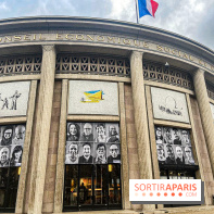 JR installe des portraits sur le Palais d'Iéna