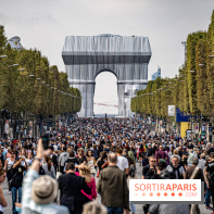 Champs Elysées piéton et Arc de Triomphe empaqueté