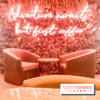 Elan café, le célèbre salon de thé rose aux Galeries Lafayette