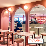Elan café, le célèbre salon de thé rose aux Galeries Lafayette