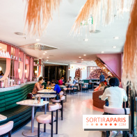 Elan café, le célèbre salon de thé rose aux Galeries Lafayette