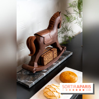 Bûche de Noël exceptionnelle - Maxime Frédéric - Cheval Blanc - buche de noel 2022 - chocolat - buche de noel praliné - cheval à bascule