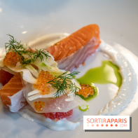 Sphère restaurant Paris 8e - saumon mi-cuit - fenouil